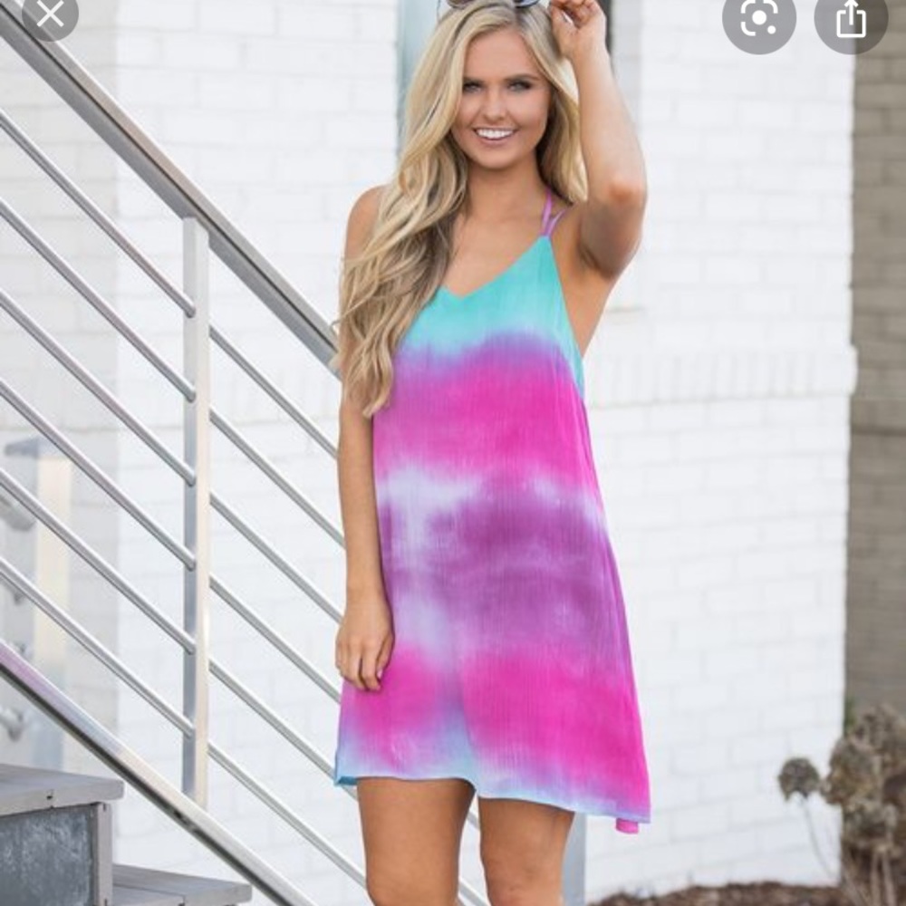 Pink lily tye dye dress